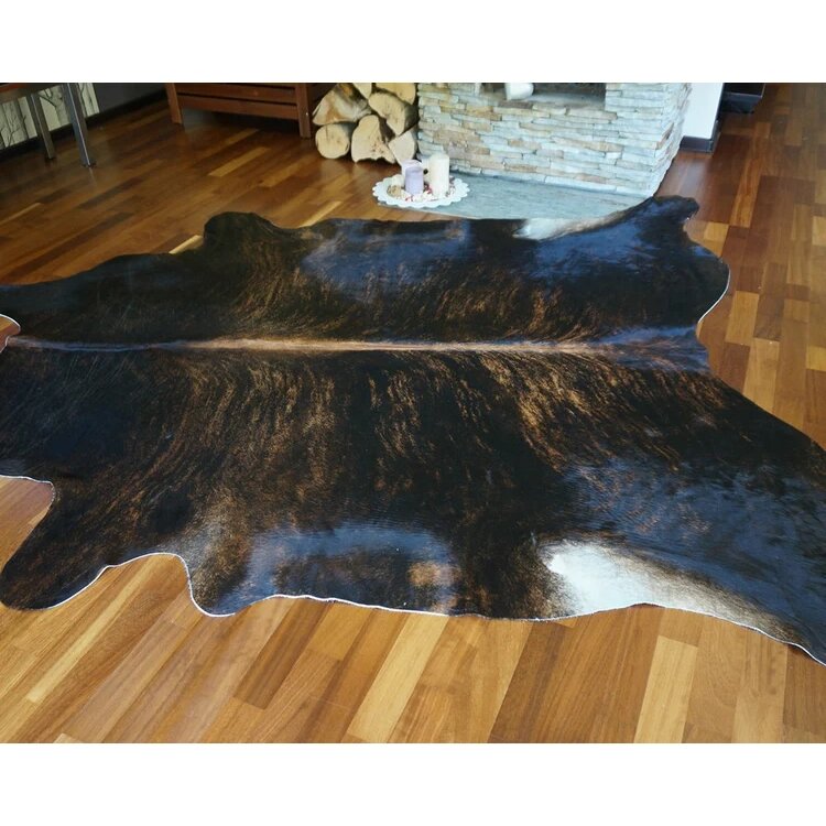 Dark Brindle Brazilian Cowhide Rug: LARGE