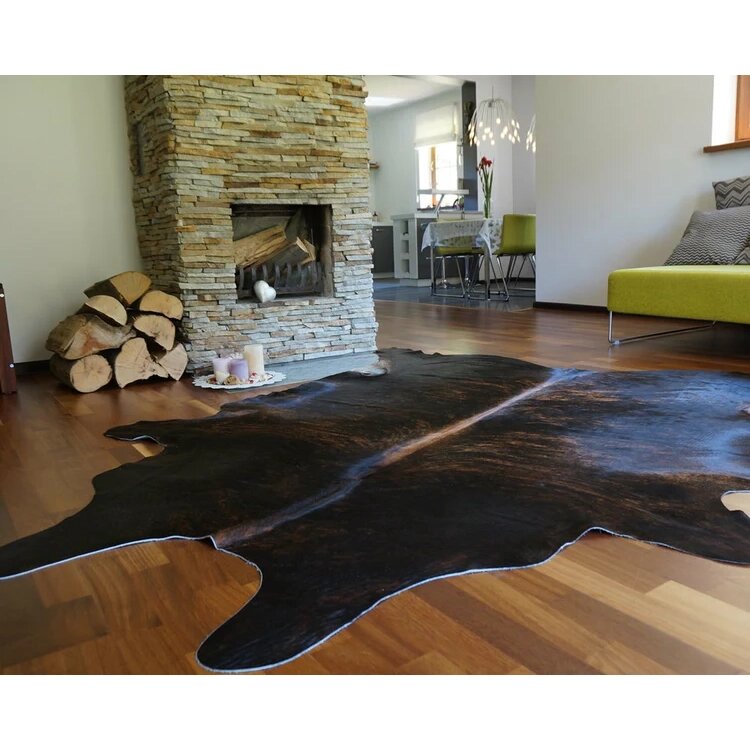 Dark Brindle Brazilian Cowhide Rug: LARGE