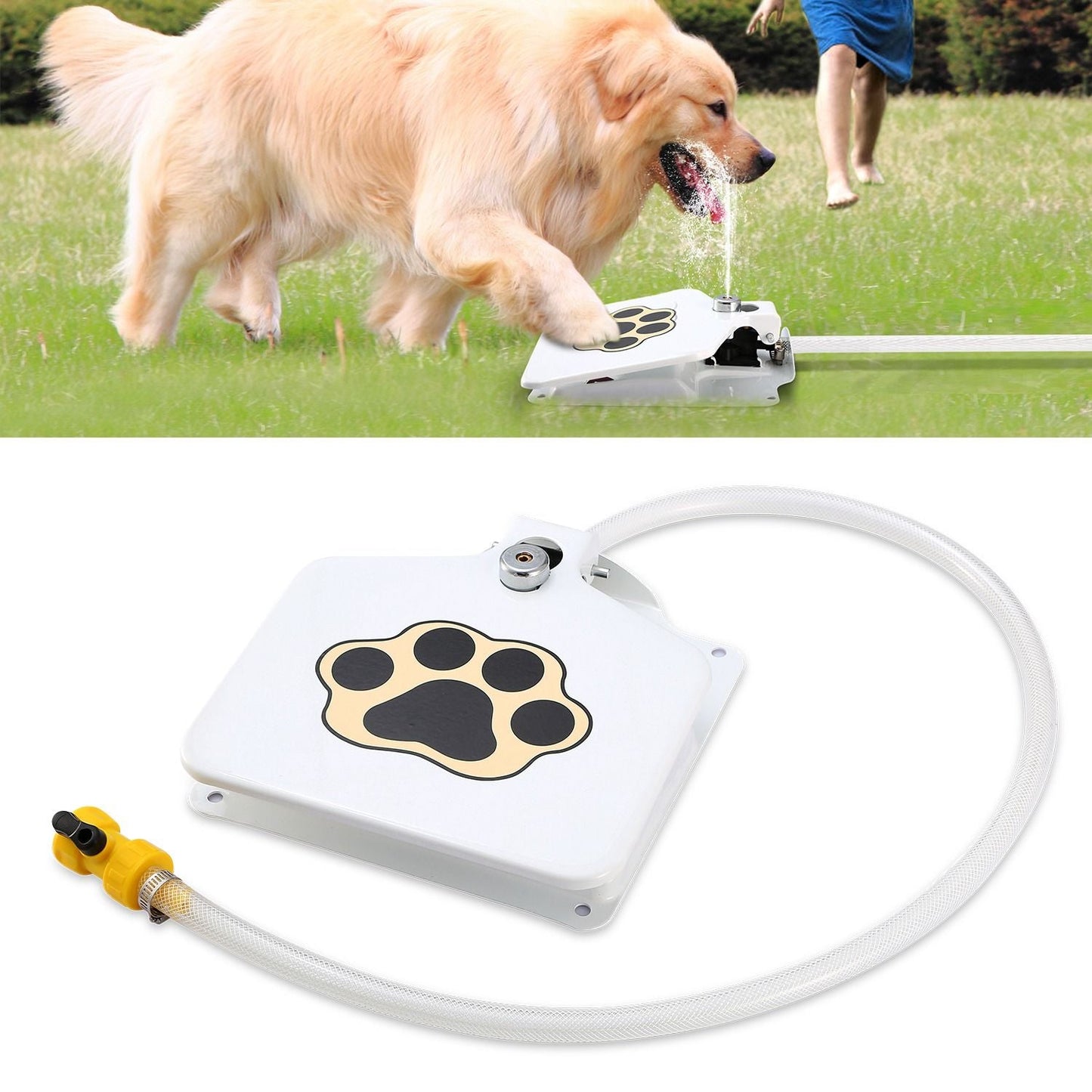 Outdoor Dog Water Fountain Step-On Activated Pet Water Dispenser
