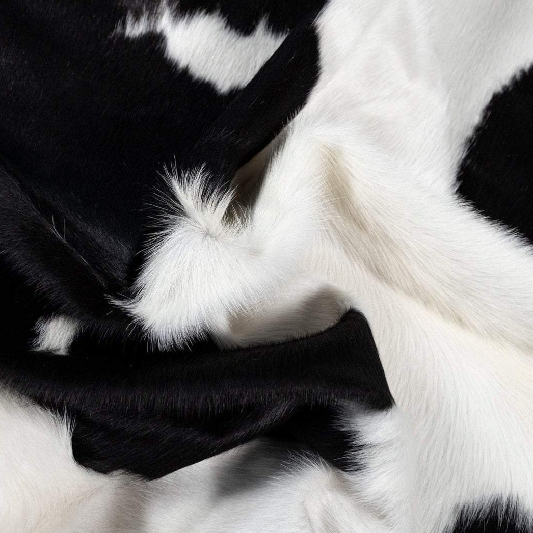 Black and White Brazilian Cowhide Rug: LARGE