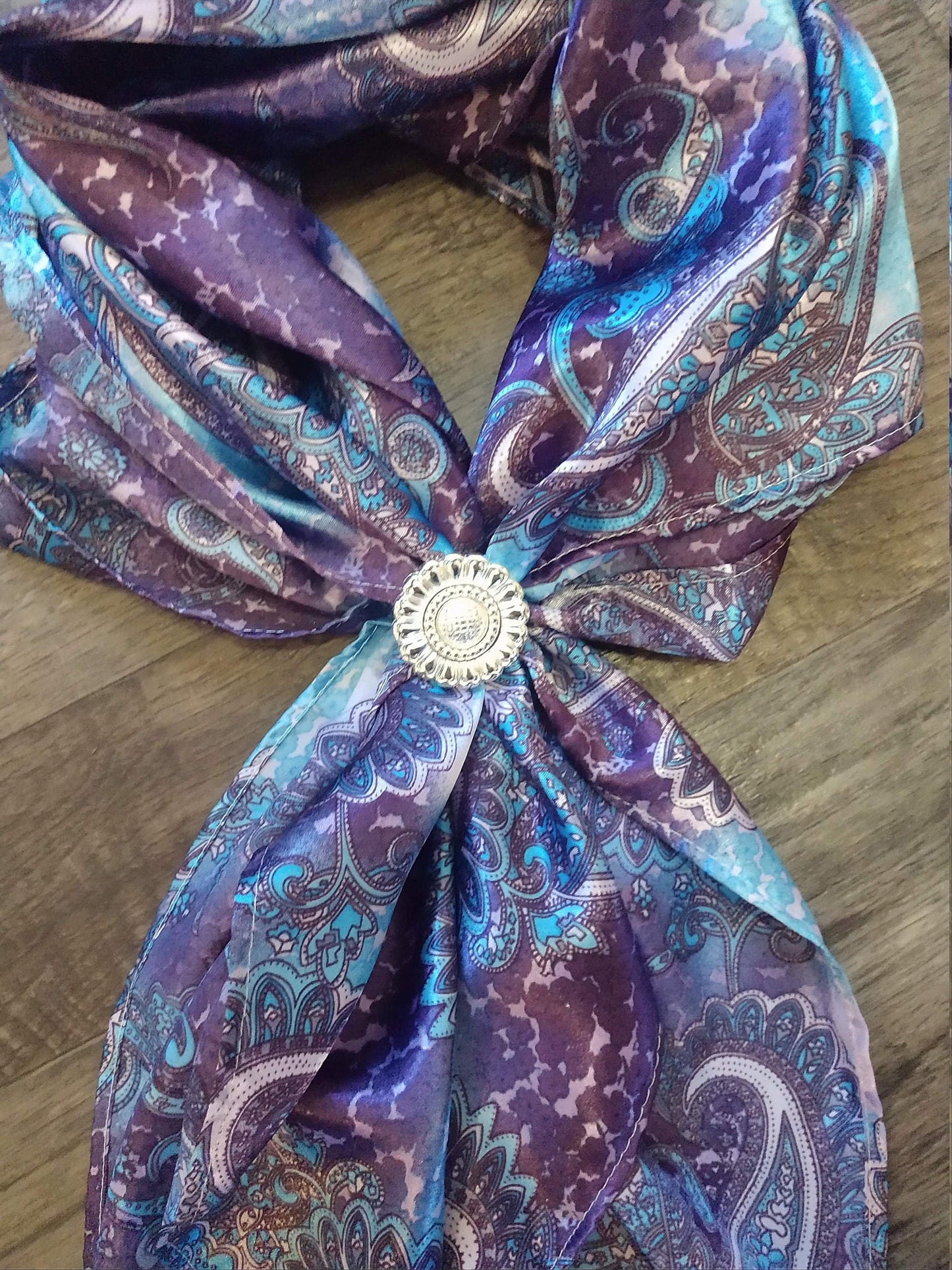 Concho Scarf Slide Sunflower Flower Wild Rag Scarf Slide by double b wild rags