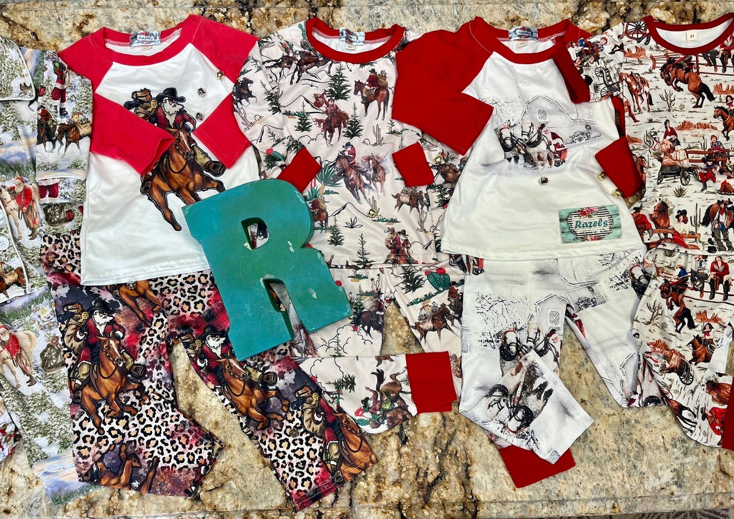 Cowboy Christmas Pajamas – Cowboy Santa Matching Family PJs | Western Holiday Sleepwear | Razels