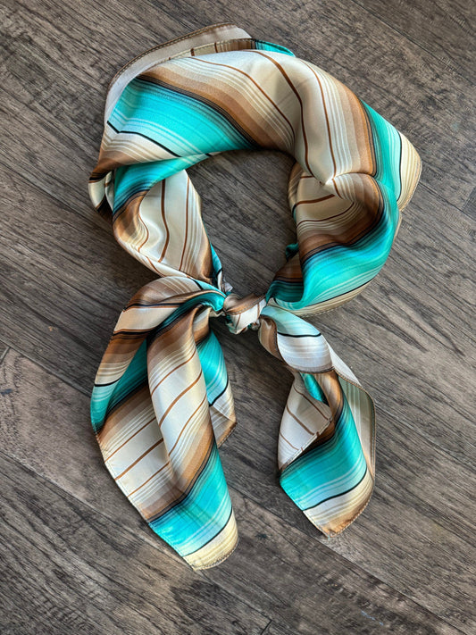 Wild Rag 100% Silk Turquoise Serape Cowboy Western Neck Scarf Bandanna by Double B Wild Rags