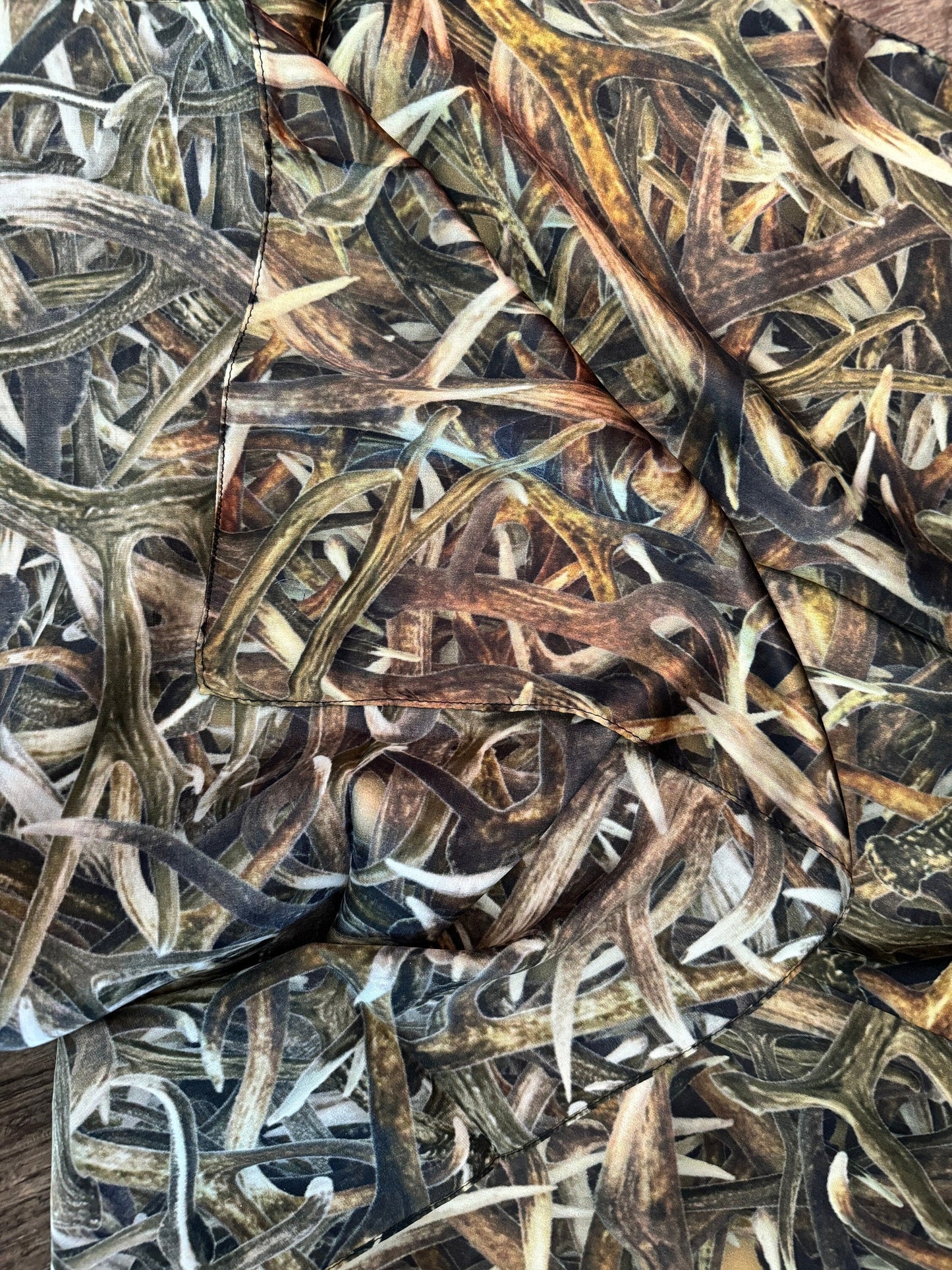 Wild Rag 100% SILK 834 Deer Antler Camo Camouflage Cowboy Western Neck Scarf Bandanna by Double B Wild Rags