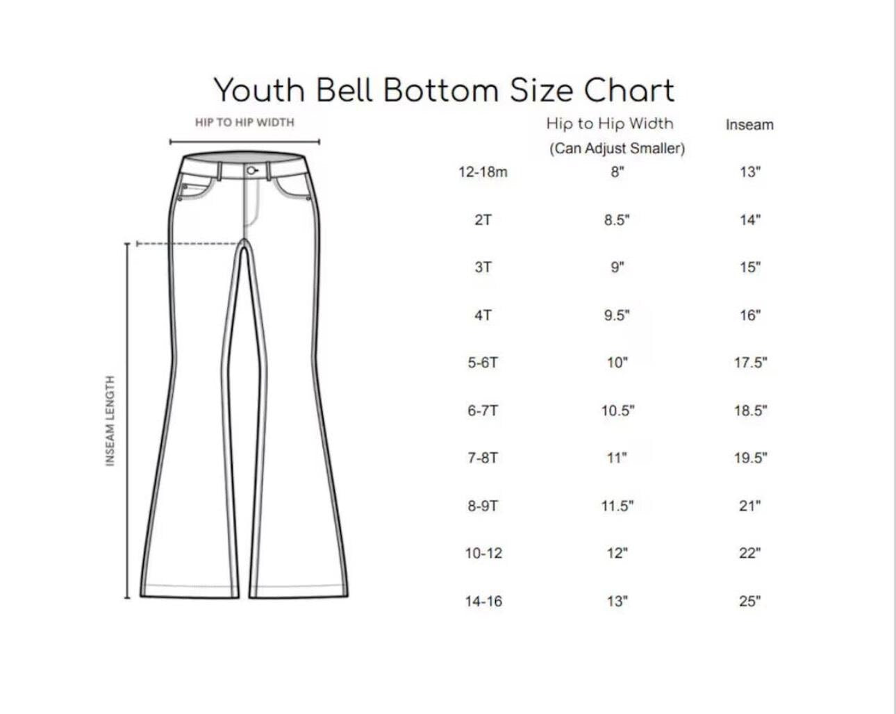 Girls' Striped Bell Bottom Jeans: Stretchy Frayed Denim
