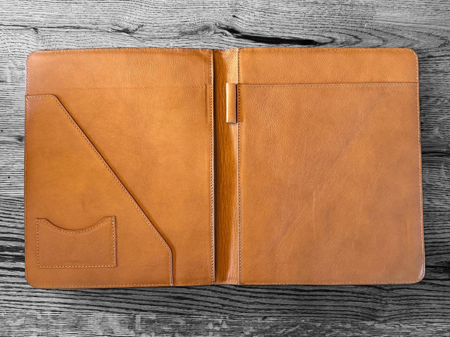 Business Autograph Headshot Folder Western Cowhide tooled leather by Double B Wild Rags