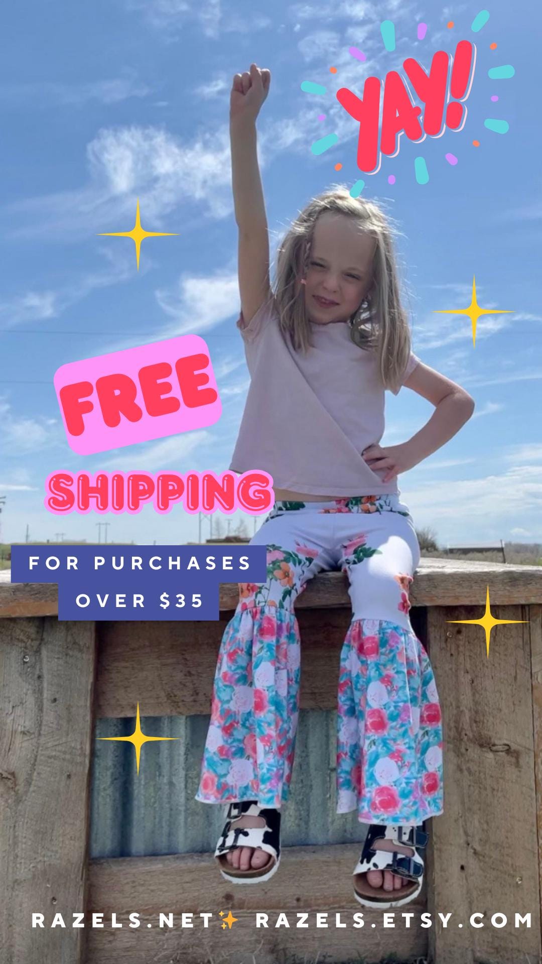 Girls Fall Pumpkin Shirt: Serape Cheetah Print Ruffle Sleeve Top