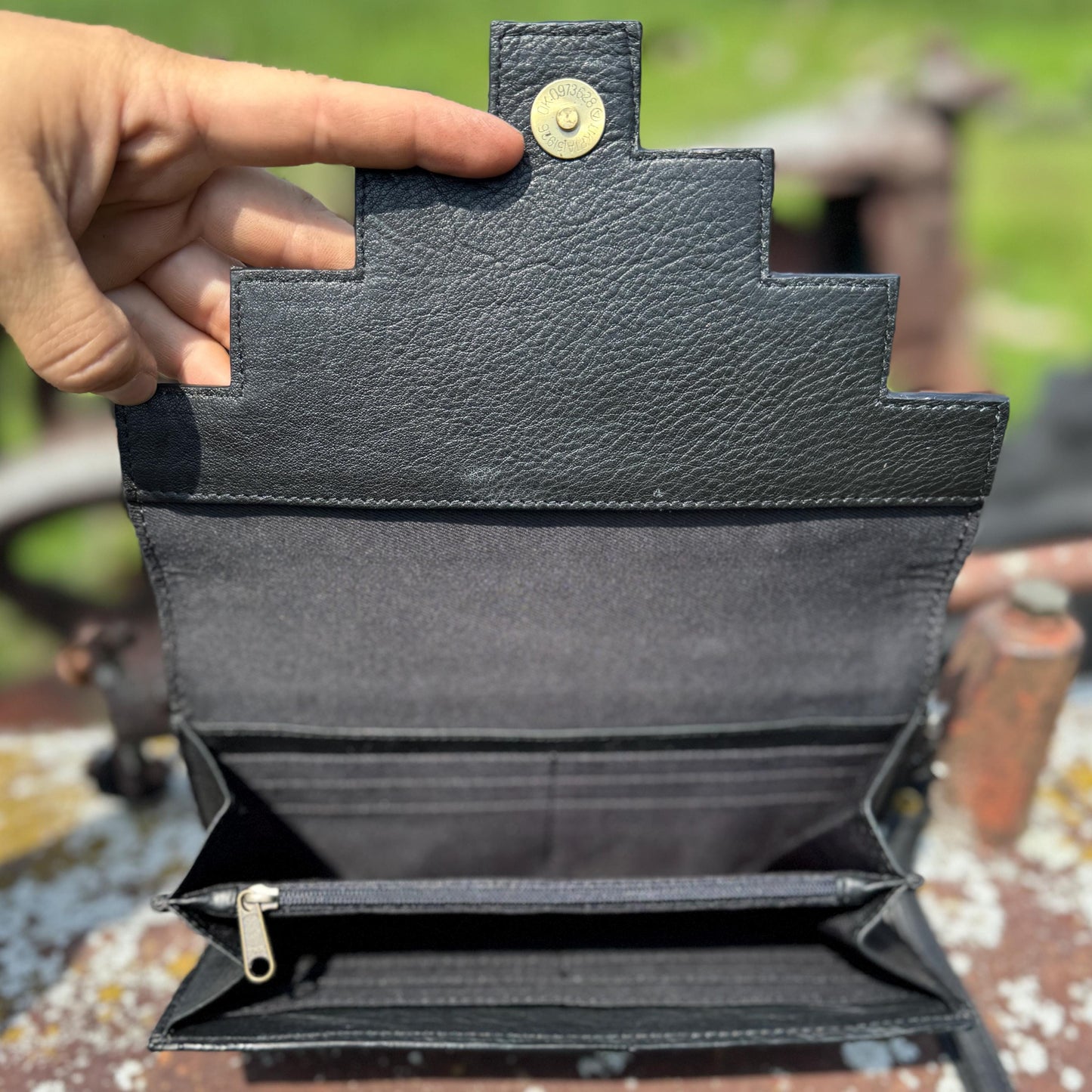 Genuine Western Cowhide Leather Purse or Clutch with smooth and tooled details a Double B Wild Rags Exclusive