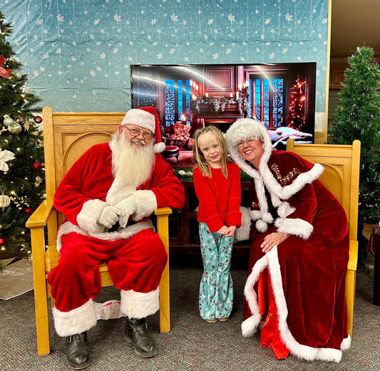 Girls' Christmas Bell Bottom Set: Red Bow Top & Reindeer Flare Pants