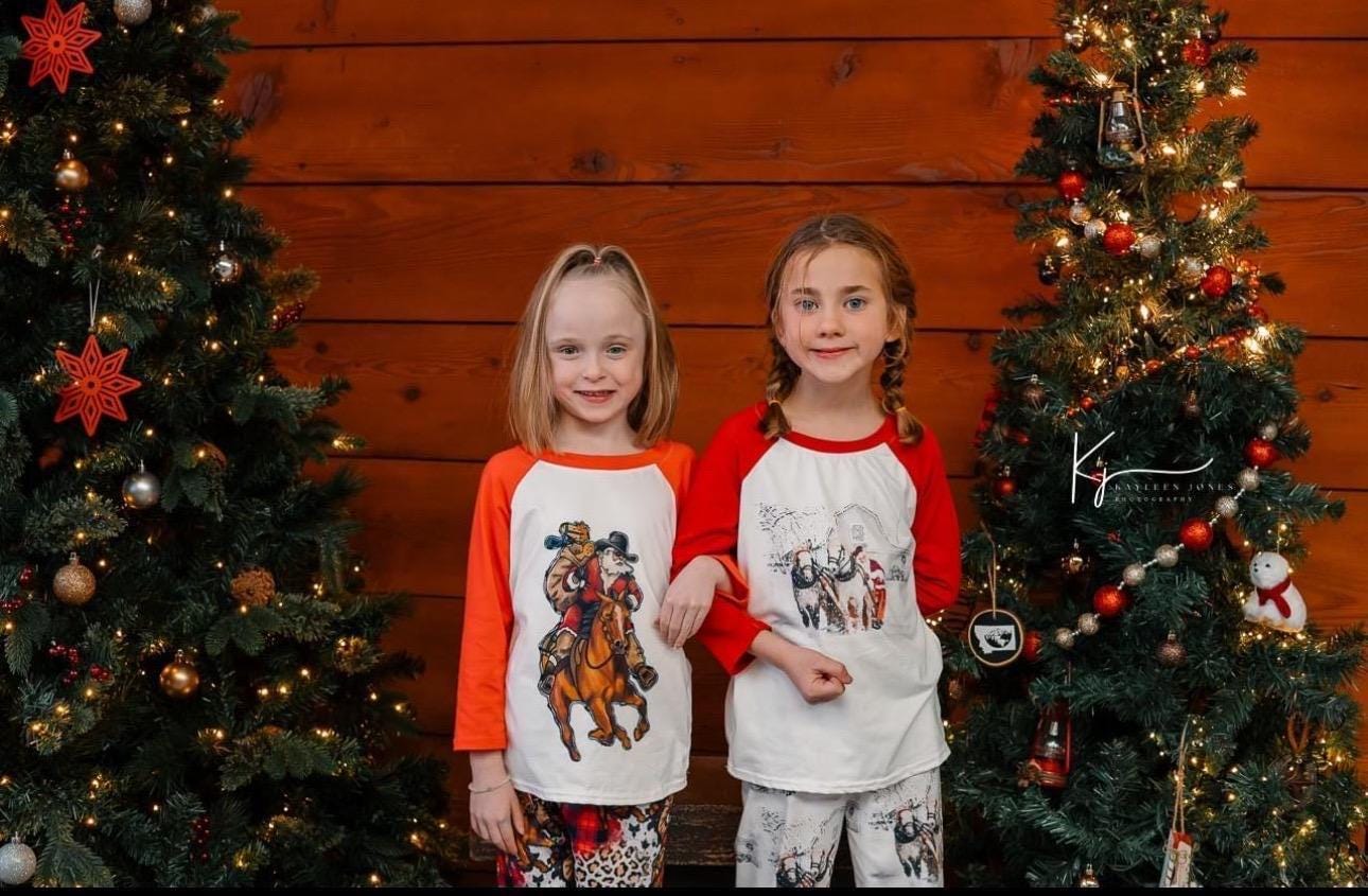 Cowboy Christmas Pajamas – Cowboy Santa Matching Family PJs | Western Holiday Sleepwear | Razels