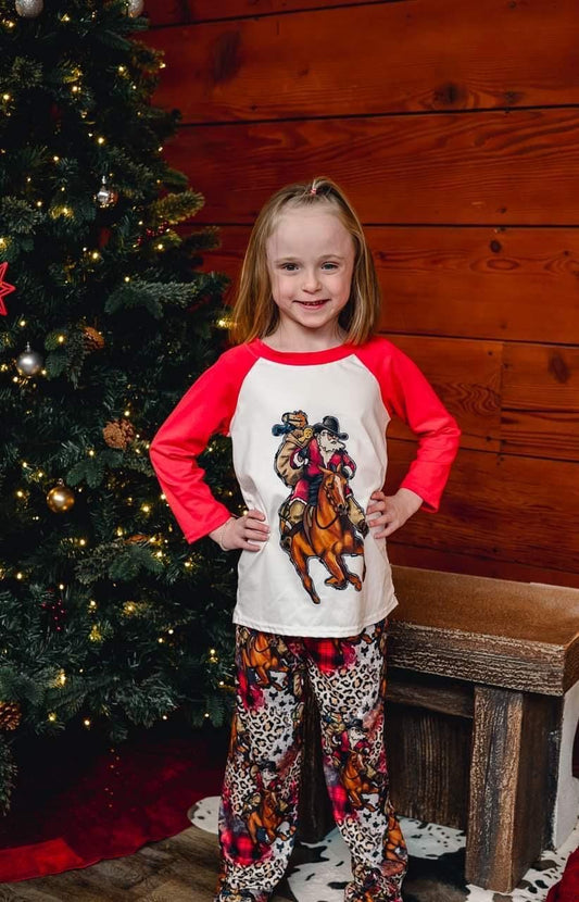 Cowboy Christmas Pajamas – Cowboy Santa Matching Family PJs | Western Holiday Sleepwear | Razels
