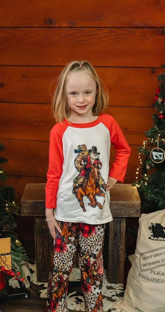 Cowboy Christmas Pajamas – Cowboy Santa Matching Family PJs | Western Holiday Sleepwear | Razels