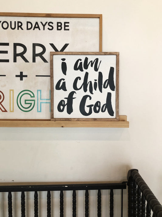 I am a child of God framed wall art interior decoration sign