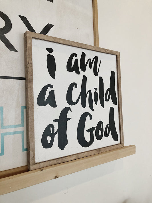 I am a child of God framed wall art interior decoration sign