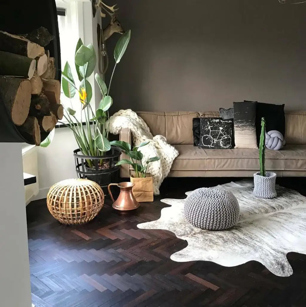 Light Brindle Brazilian Cowhide Rug: XL