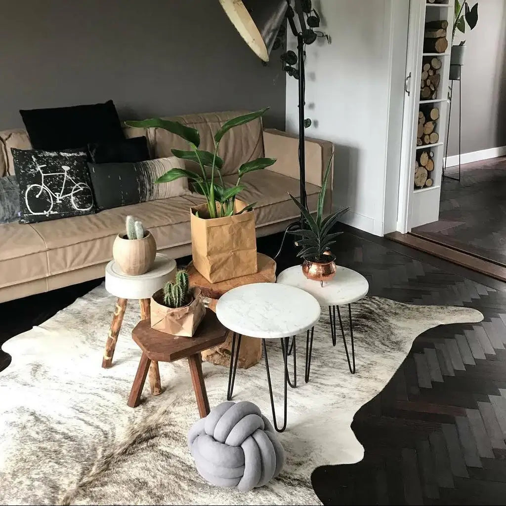 Light Brindle Brazilian Cowhide Rug: LARGE