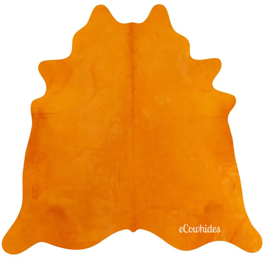Orange Dyed Cowhide Rug