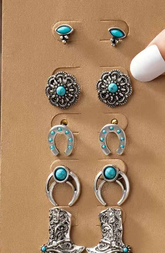 WESTERN SET OF 5 STUDS