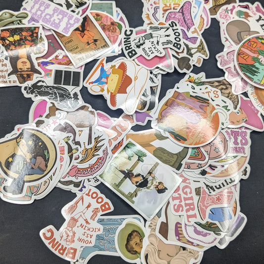 WESTERN PACK OF 12 WATERBOTTLE STICKERS