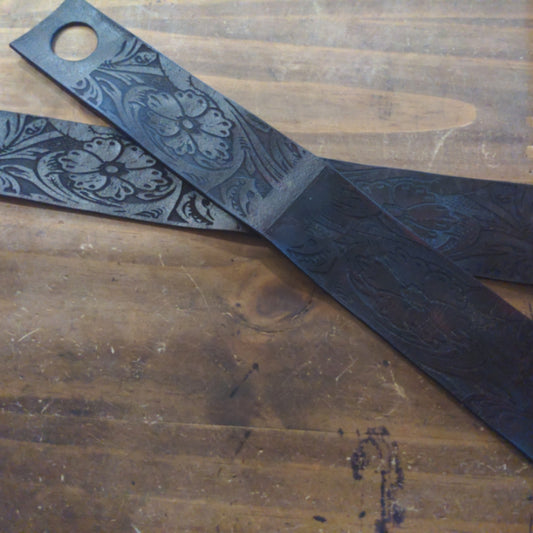 Floral Antiqued Straight Slobber Straps 1 pr