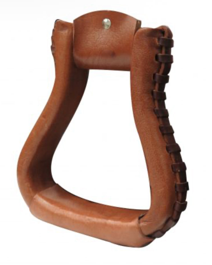 Medium Oil Youth Leather Wrapped Stirrups