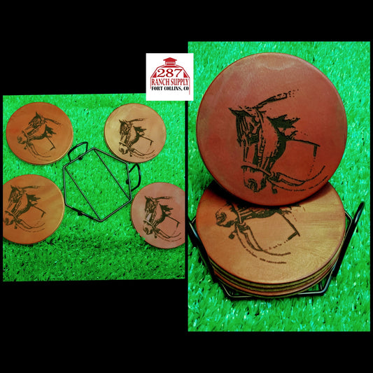 HORSE DESIGN COASTERS WITH STAND