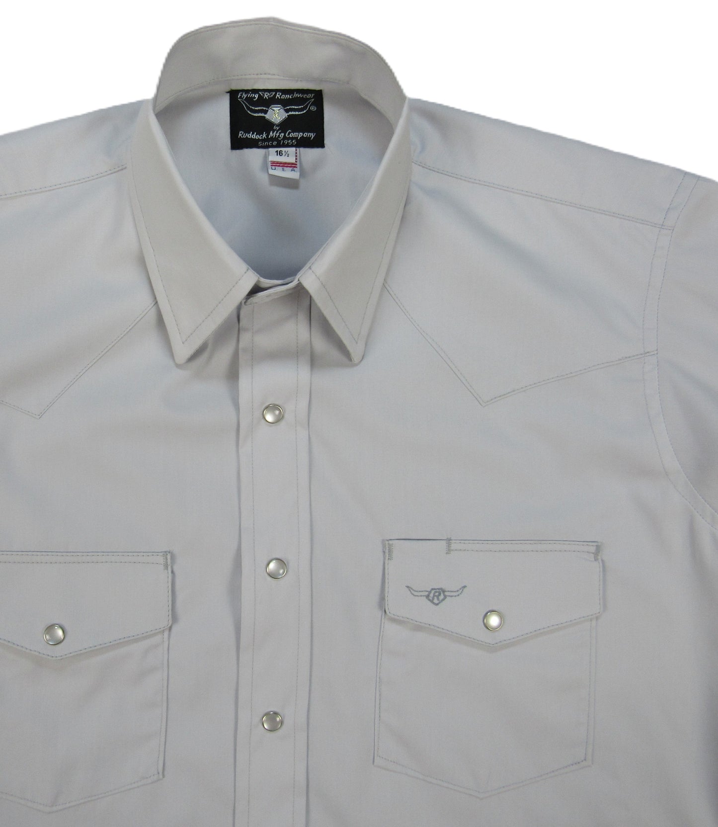 Flying R Ranchwear - Brisa Solids - Pale Gray - Short Sleeve - Classic Fit