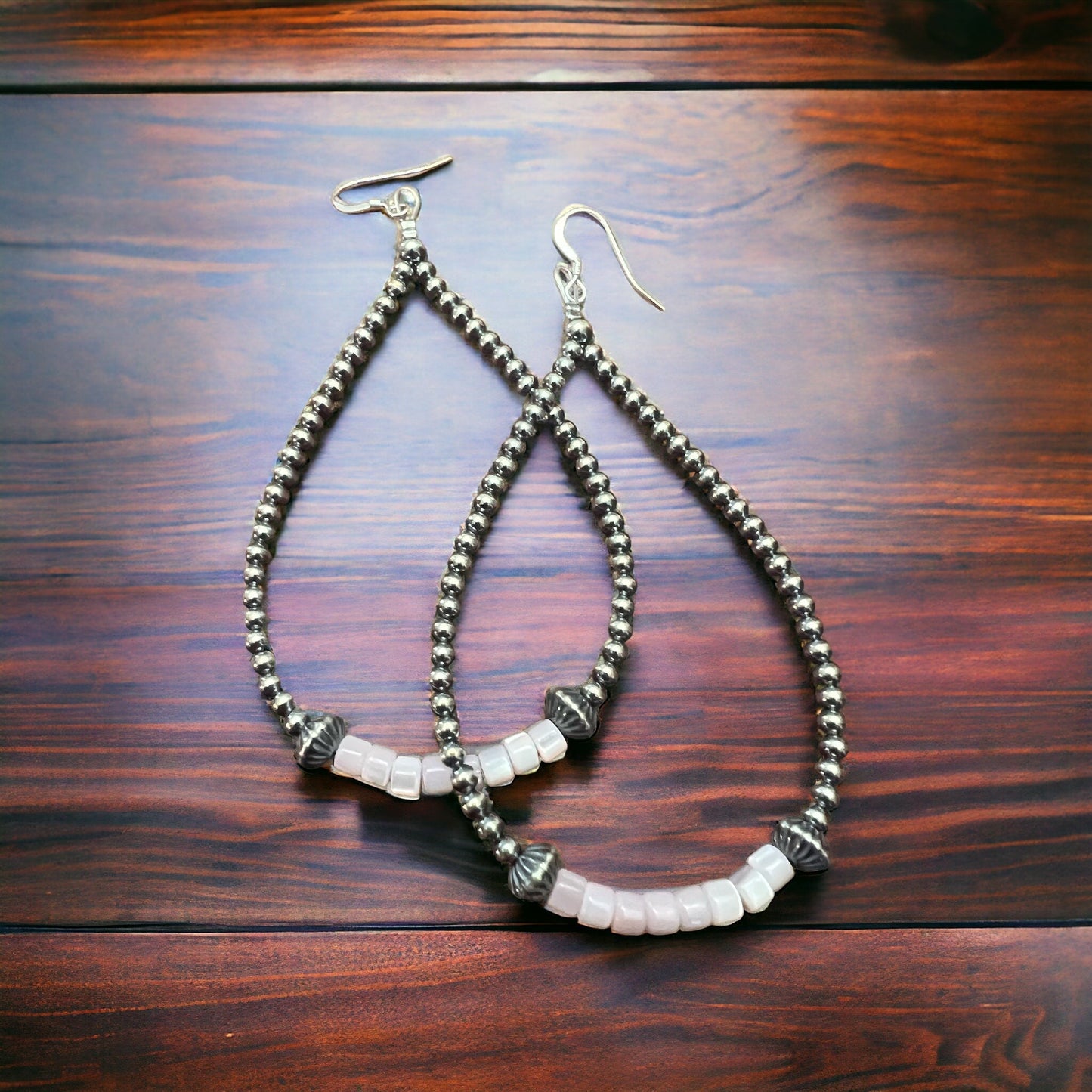 Pink shell earrings and Sterling Pearls