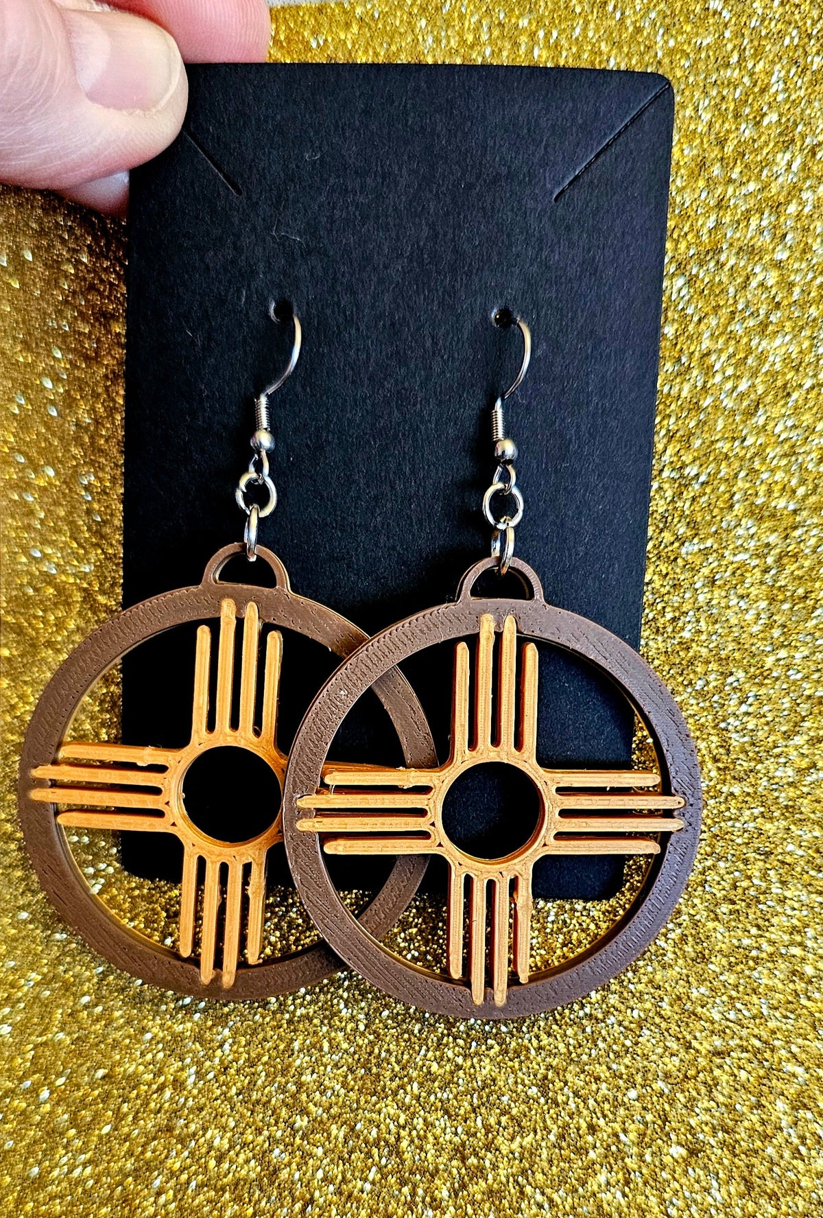 3D Print Zia New Mexico Cactus Earrings Made in America