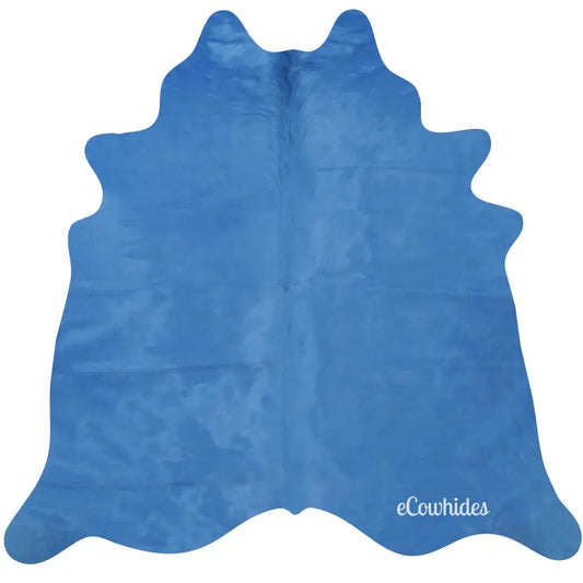 Sea Blue Dyed Cowhide Rug