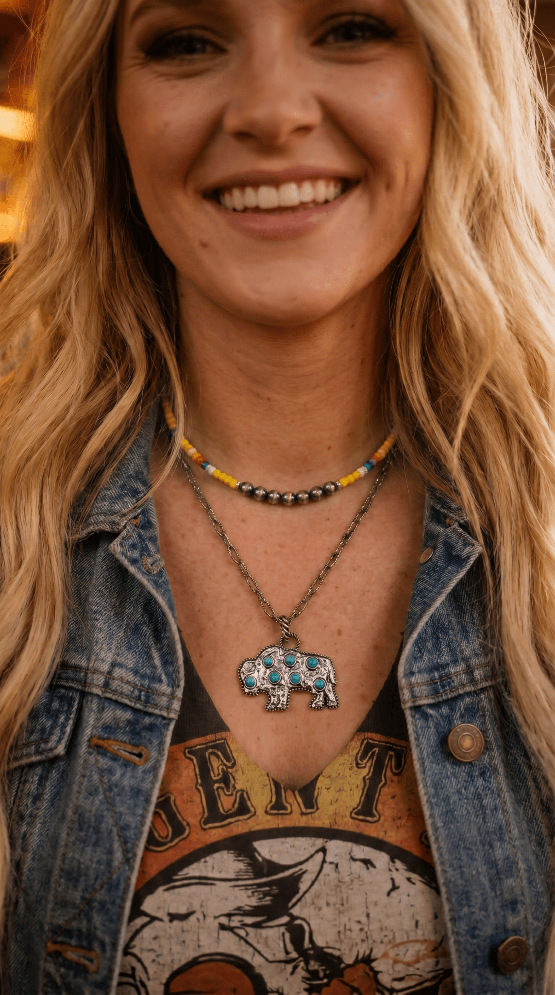 Seed Bead with Faux Navajo Pearl - 13 inch Choker