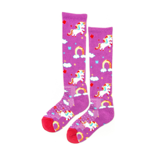 Lucky Unicorns Purple Performance Boot Socks