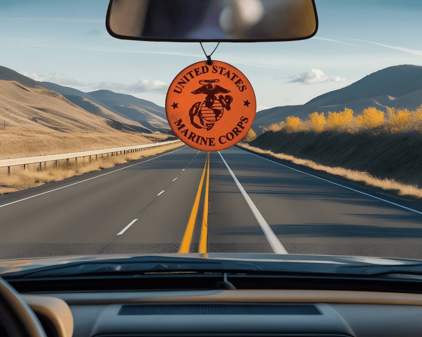 US Marine Corps Leather Car Freshener