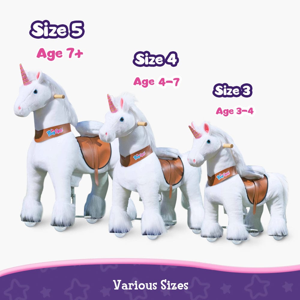 PonyCycle Unicorn Large Riding Unicorn White