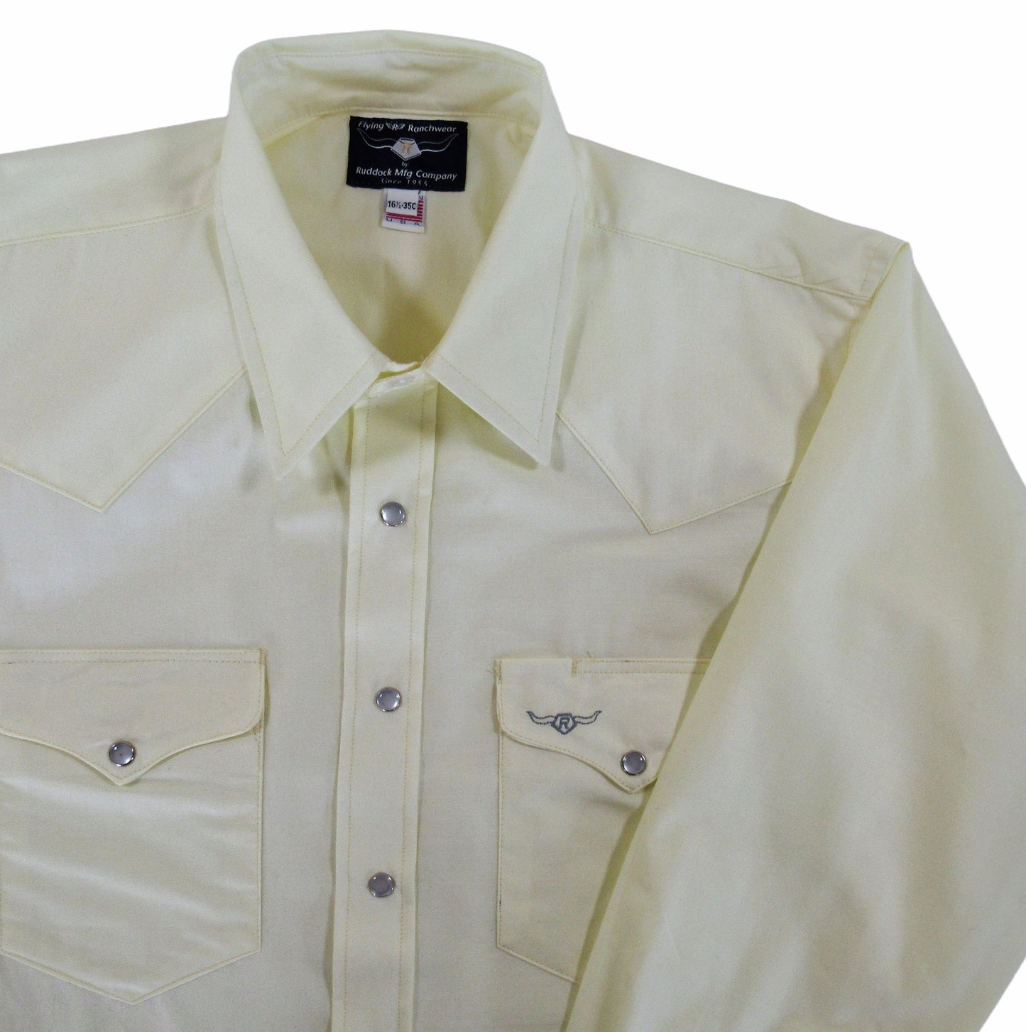 Flying R Ranchwear - Western Solid - Pale Yellow - Long Sleeve Snaps